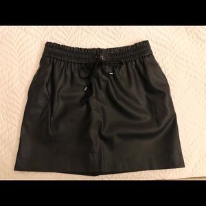 Black Top Shop Faux Leather band waist Skirt
